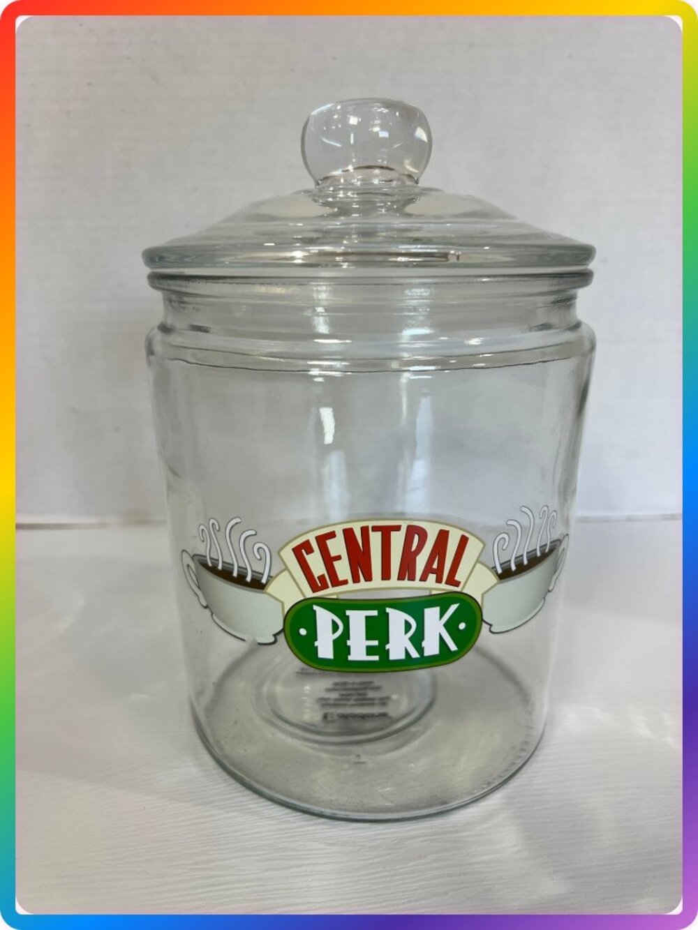 Friends TV Central Perk Glass Cookie Jar with Lid Paladone Gifts Decor